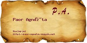 Paor Agnéta névjegykártya